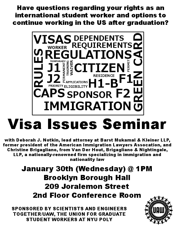 Visa Seminar to be Held at NYU-Poly